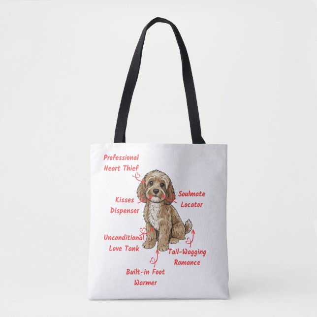 Bolsa Tote Funny Cockapoo Anatomy - Unique Valentine Gift (Frente)
