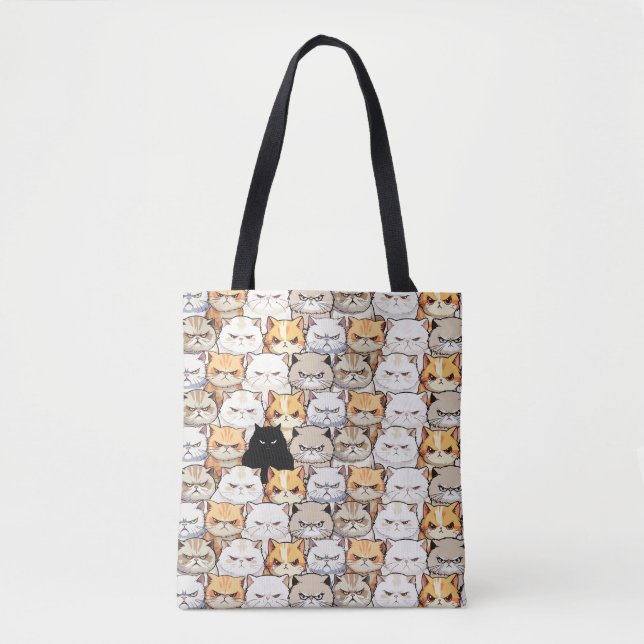 Bolsa Tote Funny Colorful Moody Cats Kitten (Frente)