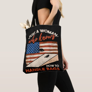 Bolsa Tote Funny Cornhole American Flag Cornhole