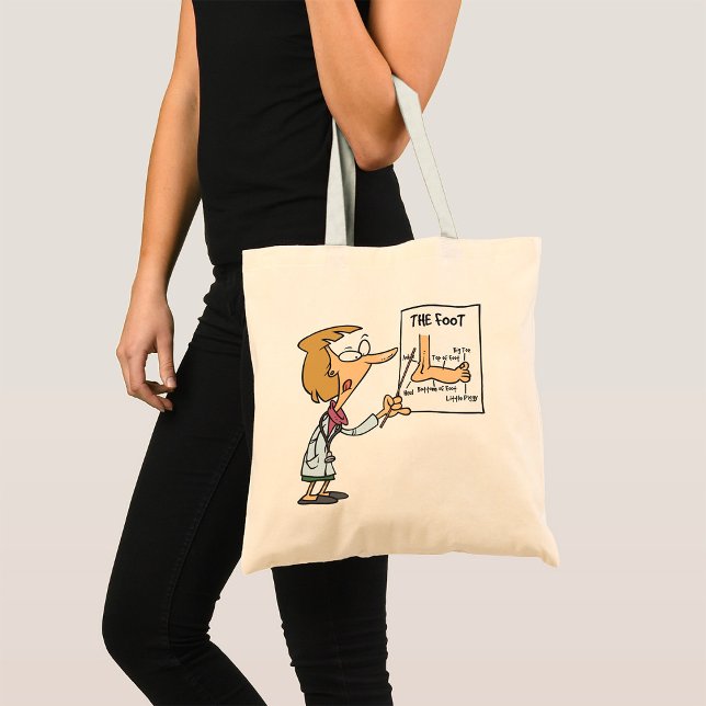 Bolsa Tote Funny Doctor Teaching Foot Anatomy (Criador carregado)