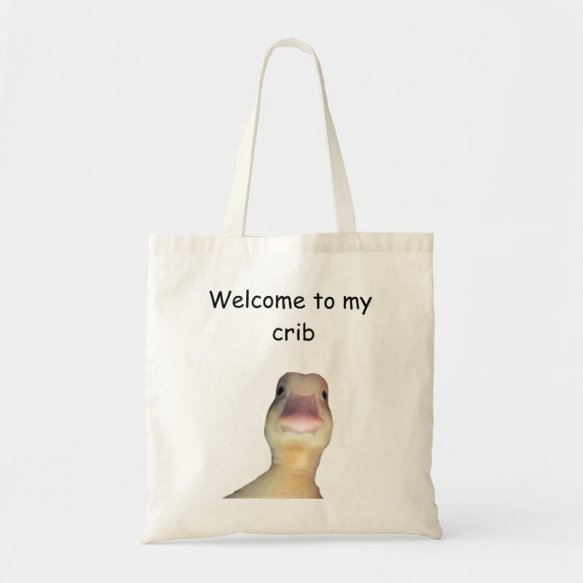 Bolsa Tote Funny Duck Meme – “Welcome to My Crib” Cute Animal (Frente)