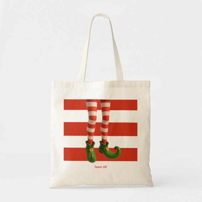 Bolsa Tote Funny Elf Legs | North Pole Fun Christmas Tote Bag (Frente)