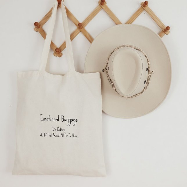 Bolsa Tote Funny Emotional Baggage Quote Bag. (Criador carregado)