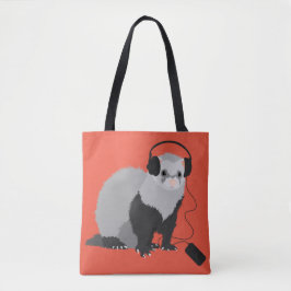 Bolsa Tote Funny Ferret Music Lover