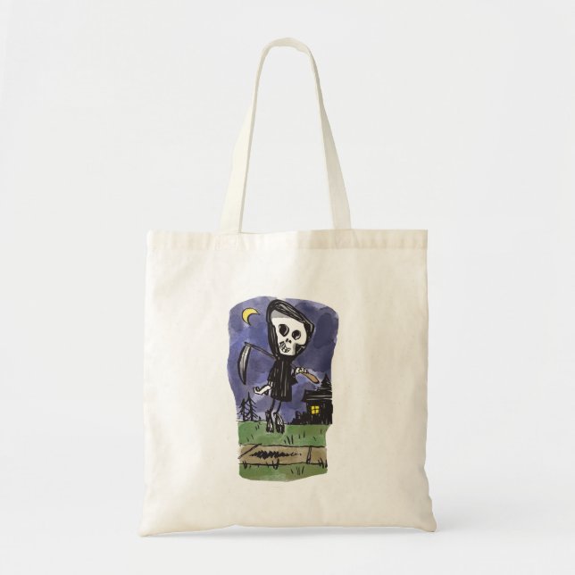 Bolsa Tote Funny Floating Grim Reaper Halloween (Frente)