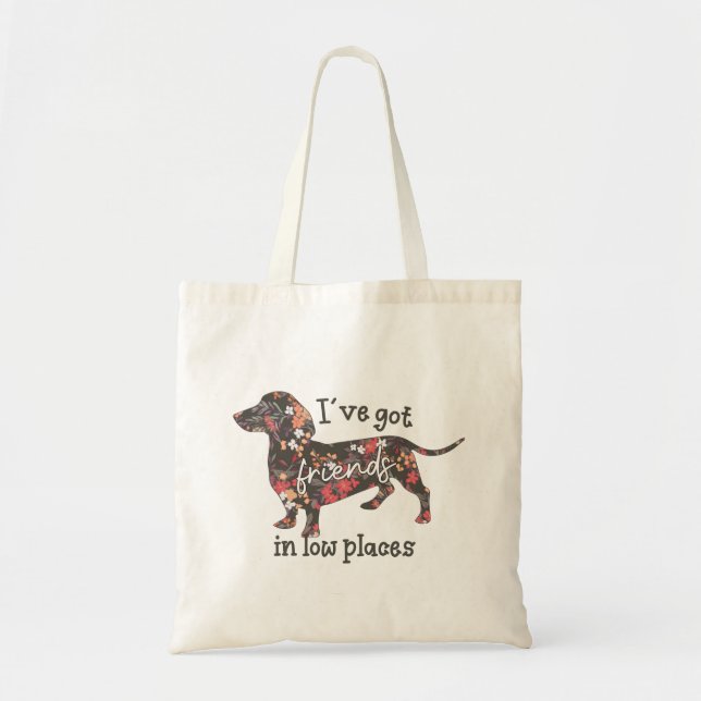 Bolsa Tote Funny Floral Doxie Tote Bags (Frente)
