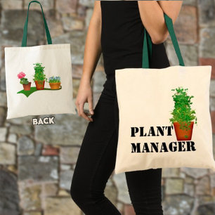 Bolsa Tote Funny Floral Plant Manager Front and Back Design