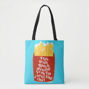 Bolsa Tote Funny Fries Com Slogan Slogan Divertido