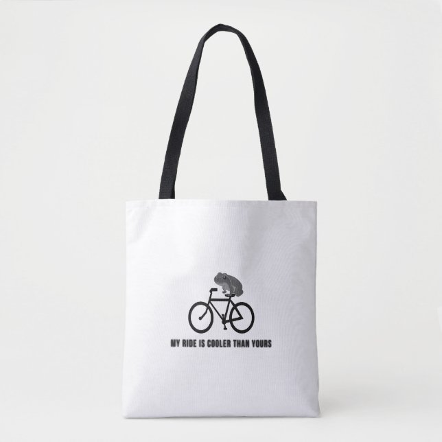 Bolsa Tote Funny Frog on Bike T-Shirt | Cool Cycling Animal  (Frente)