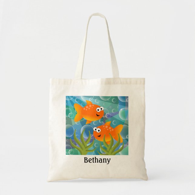 Bolsa Tote Funny Goldfish Personalizado (Frente)