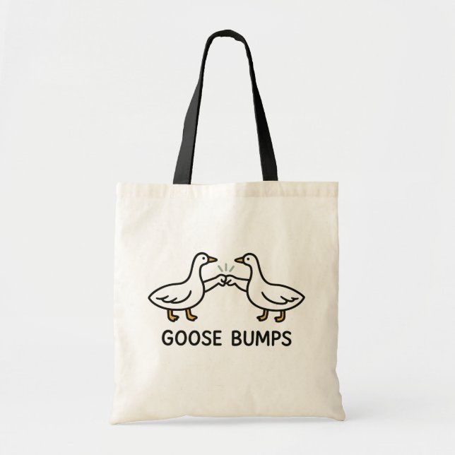 Bolsa Tote Funny Goose Bumps Cartoon | Fist Bump Geese Animal (Frente)