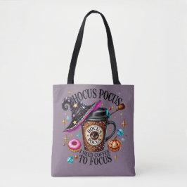 Bolsa Tote Funny Hocus Pocus I Need Coffee Witch
