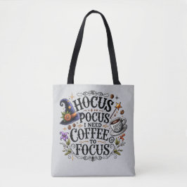 Bolsa Tote Funny Hocus Pocus I Need Coffee Witch