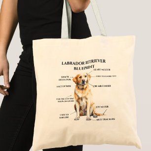 Bolsa Tote Funny Labrador Retriever Blueprint
