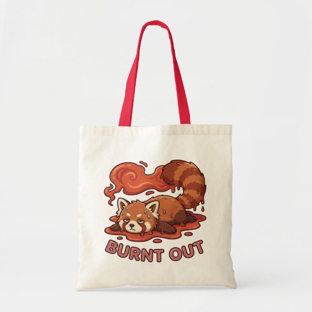 Bolsa Tote Funny Lazy Melting Red Panda Cartoon Tote Bag (Frente)