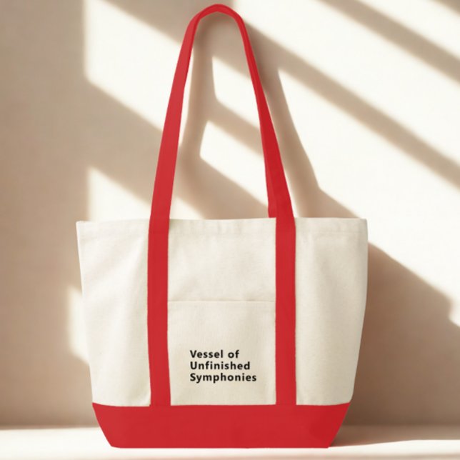 Bolsa Tote Funny Modern Typography Black Text Tote Bag (Funny modern humor quote tote bag)