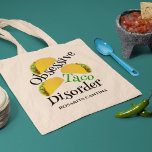 Bolsa Tote Funny Obsessive Taco Disorder<br><div class="desc">Funny Taco tote bag gift that reads Obsessive Taco Disorder. If you love Mexican food and crispy beef tacos,  this tex mex humor design is right up your alley! Customize with your restaurant or cantina name.</div>