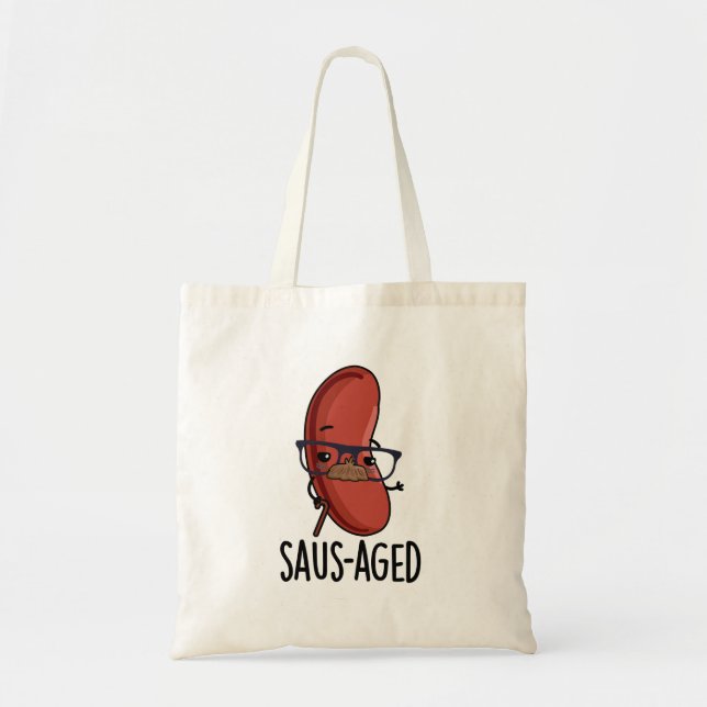 Bolsa Tote Funny Old Sausage Puns de Saus (Frente)
