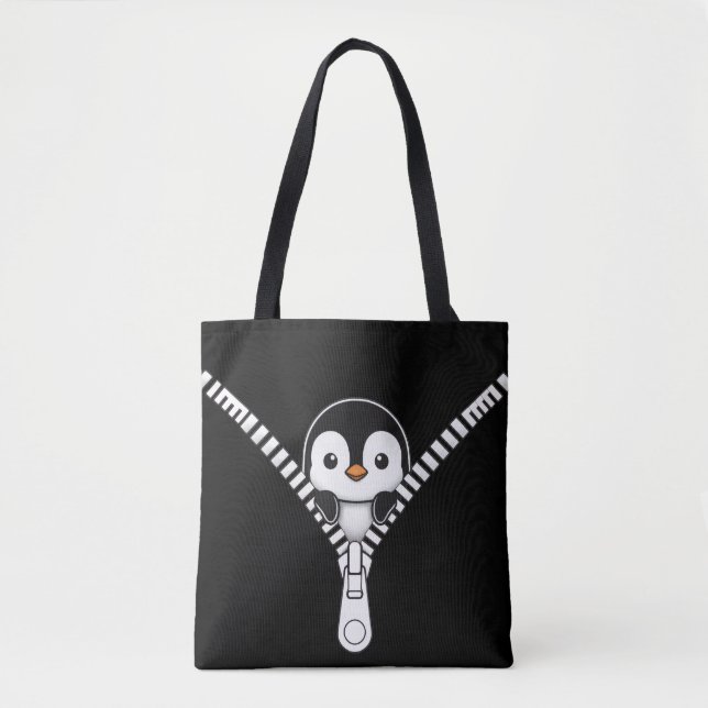 Bolsa Tote Funny Penguin Peek (Frente)