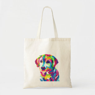 Bolsa Tote Funny Puppy colorida - Escolha a cor de fundo