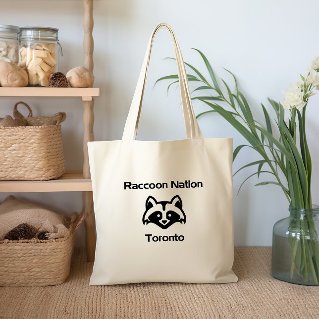 Bolsa Tote Funny Raccoon Nation Toronto Light Monotone (Criador carregado)