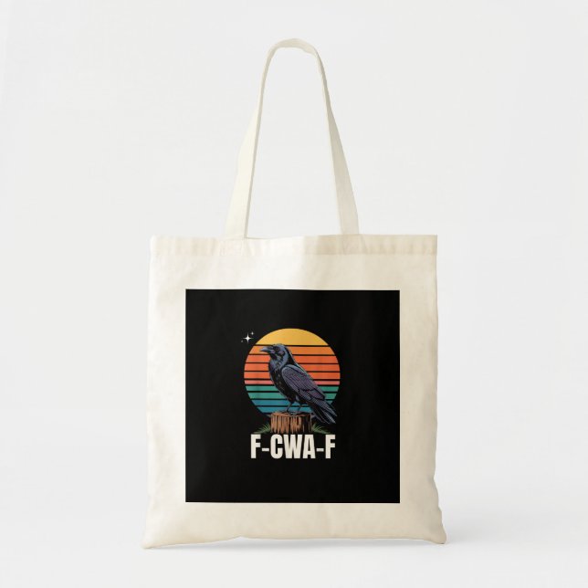 Bolsa Tote Funny Retro F-Caw-F Bird Crow Crow Bird  (Frente)