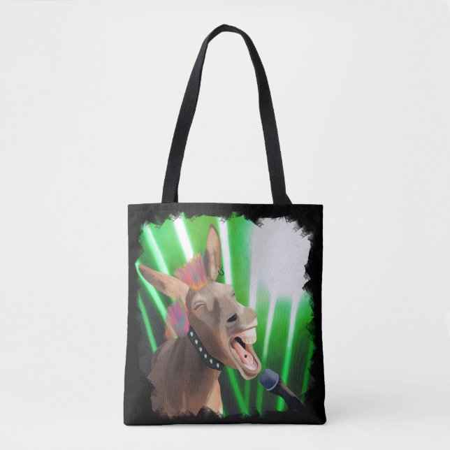 Bolsa Tote Funny Rockstar Donkey (Frente)