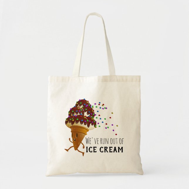 Bolsa Tote Funny Run Out of Ice Cream Cartoon (Frente)