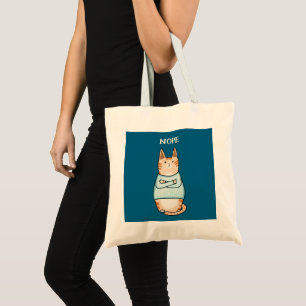 Bolsa Tote Funny Sarcastic Orange Cat Nope