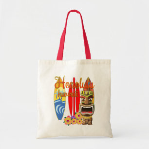 Bolsa Tote Funny Tiki Honolulu Hawaii Surfing