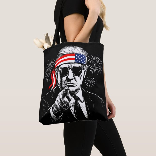 Bolsa Tote Funny Trump Golfo Dos EUA 2025 4 De Julho (Close Up)