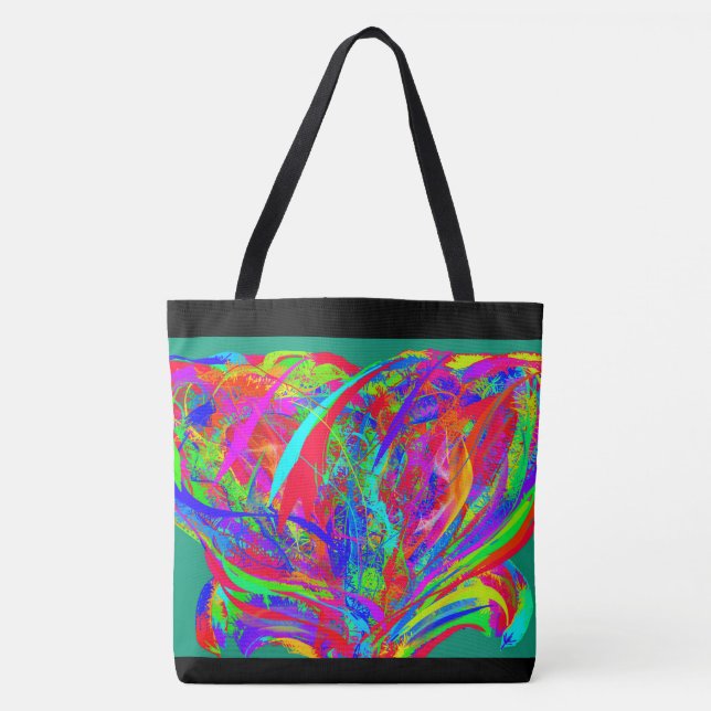 Bolsa Tote Furry Rainbow Colored Flower (Frente)