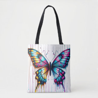 Bolsa Tote Fusão de Cores Eetéreas: Uma Borboleta Dançando En