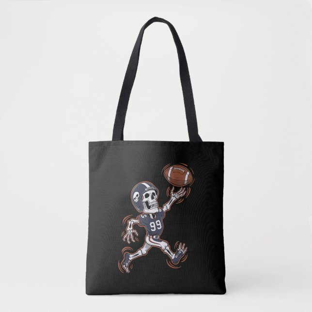 Bolsa Tote Futebol americano Skeleton Halloween (Frente)