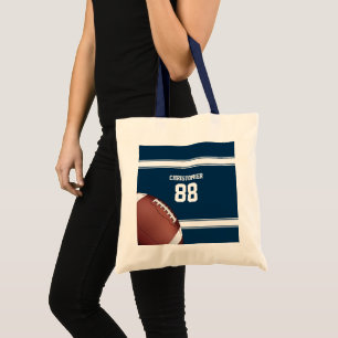 Bolsa Tote Futebol Blue and White Stripes Jersey