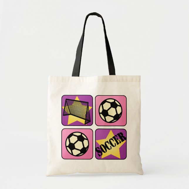 Bolsa Tote Futebol cor-de-rosa (Frente)