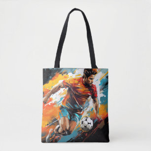 Bolsa Tote Futebol de ação Esporte pintura Abstrato