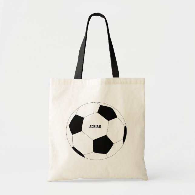 Bolsa Tote Futebol de bola de futebol personalizado (Frente)