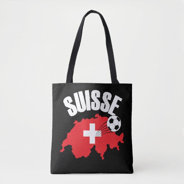 Bolsa Tote Futebol de Mapa de Suiças Suisse (Frente)