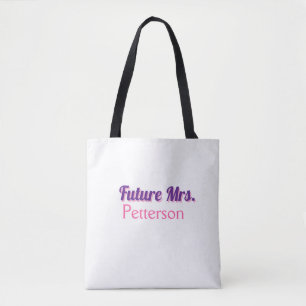 Bolsa Tote Futura Sra adicione nome da noiva casamento desped