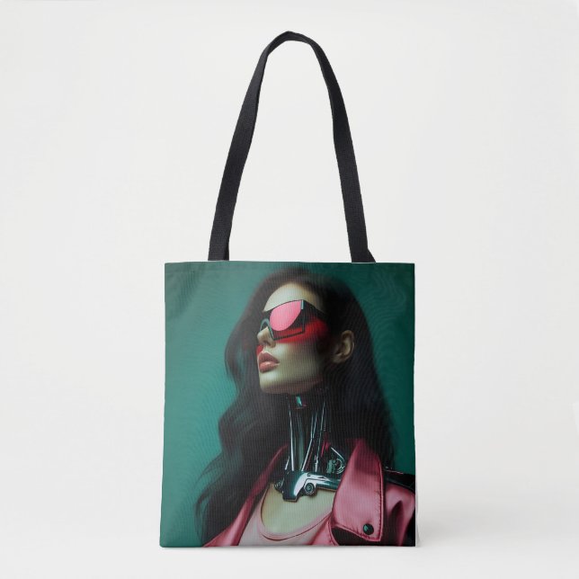 Bolsa Tote  futuristic cybernetic woman (Frente)