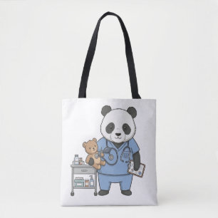 Bolsa Tote Futuro Enfermeiro Panda: Aluno de Medicina Adoráve