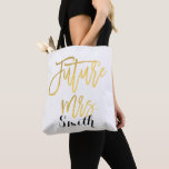 Bolsa Tote Futuro Ouro Sra. Noivado Casamento Personalizado<br><div class="desc">Personalize com ou sem texto.</div>