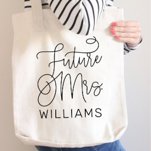 Bolsa Tote Futuro Sra Preto Moderno Personalizado Casamento