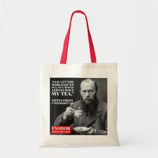 Bolsa Tote Fyodor Dostoevsky - citação divertida do chá