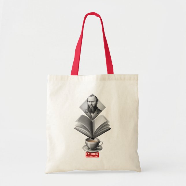 Bolsa Tote Fyodor Dostoevsky - citação divertida do chá (Frente)
