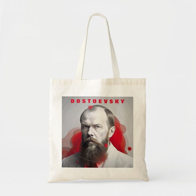 Bolsa Tote Fyodor Dostoevsky - citação sobre estupidez (Frente)