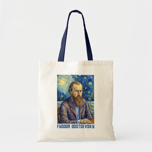 Bolsa Tote Fyodor Dostoevsky - Estilo geométrico elegante (Frente)