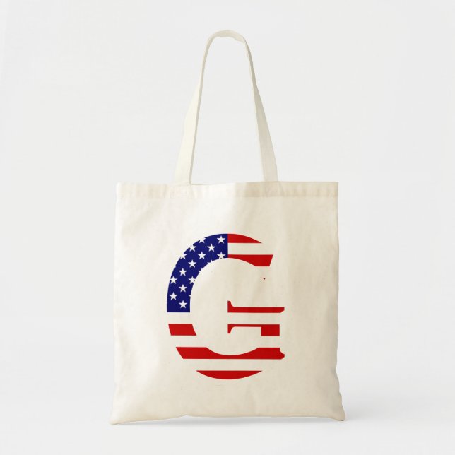 Bolsa Tote G Monograma sobreposto ao btcnt Flag EUA (Frente)