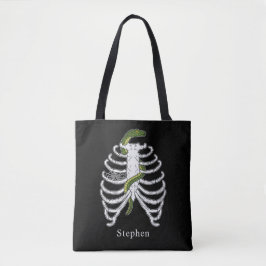 Bolsa Tote Gaiola de Costelas Com Aranha e Teia de Aranha Hal